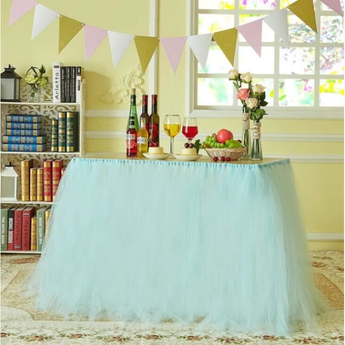 Jupe de Table en tulle Blanc ou Rose ou Beige Taille 300 cm ou 183 cm