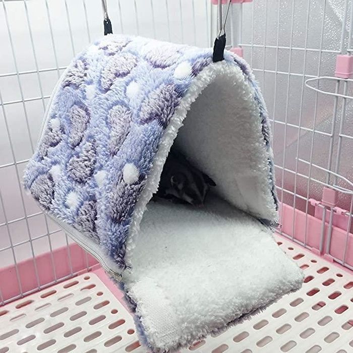 Meilleurs prix pour PT14554--Couchage Rongeur Peluche Petite Maison Hamster Hamac Jouet Lit Cabane pour Cochon d'Inde Lapin Chinchilla Furet, Violet M