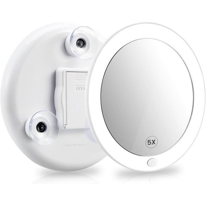 Miroir Grossissant De Voyage 40X Avec Ventouse – Pratique Pour Maquillage Et épilation – Inclut Pince à épiler