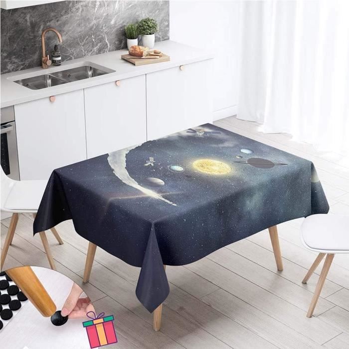 Imperméable Nappe Rectangulaires Nappe De Table, Anti Taches Lavable Nappes 3D Ciel Étoilé