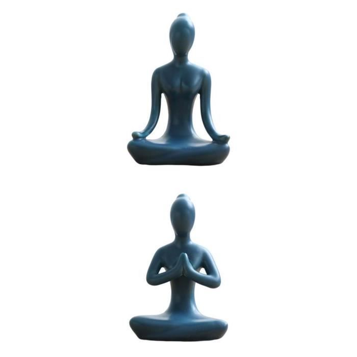 Figurine Déco Femme Yoga - Statue En Céramique (Neuve, Art De La Table)