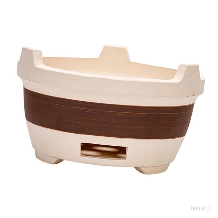 Poêle à Charbon En Argile - Barbecue Portable En Céramique Avec Grille Métal - Pour Cuisine Extérieure, Camping - 6