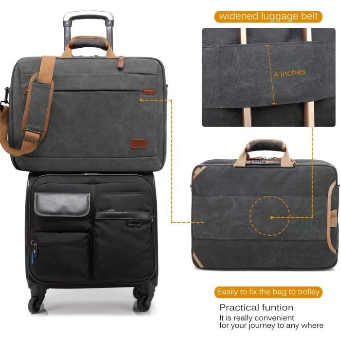 CoolBELL Sacoche pour Ordinateur Portable de 17.3 Pouces Multifonction Porte Document Multi-Compartiment Sac à Main avec Sangle d'épaule pour Macbook/Hommes/Femmes (Noir CoolBELL Sacoche pour Ordinateur Portable de 17.3 Pouces Multifonction Porte Document Multi-Compartiment Sac à Main avec Sangle d'épaule pour Macbook/Hommes/Femmes (Noir