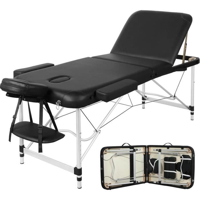 Table De Massage Mobile Table De Thérapie Pliante Lit De Massage 3 Zones Aluminium Cdiscount 