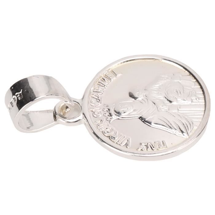 Petit Pendentif Vierge Marie Argent Sterling 925 - Bijou Religieux Vintage Pour Homme Et Femme