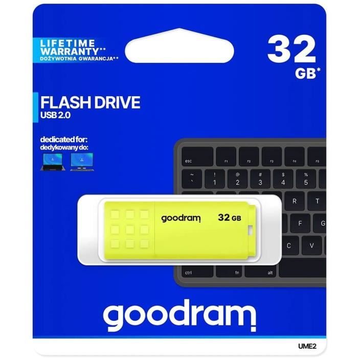 GoodRam PENDRIVE USB 32Go USB 2.0 Jaune - UME2-0320Y0R11