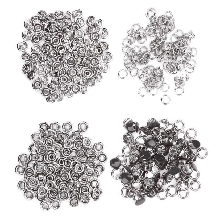 20 Sets De Boutons Pression Pour Jersey – Argent, 10 Mm, Avec Presse Et œillets 5 Griffes (Neuf)