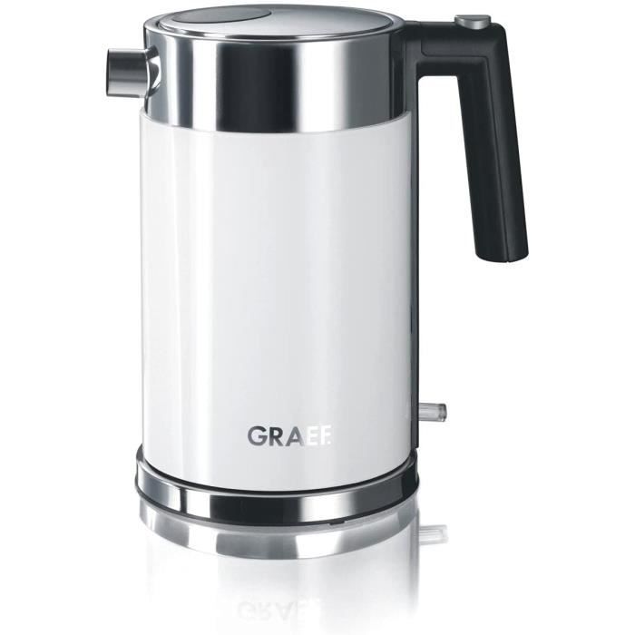 Graef WK 900 Bollitore Elettrico In Acciaio Inox, 1,25 L, 2000W, Dimensioni Compatte