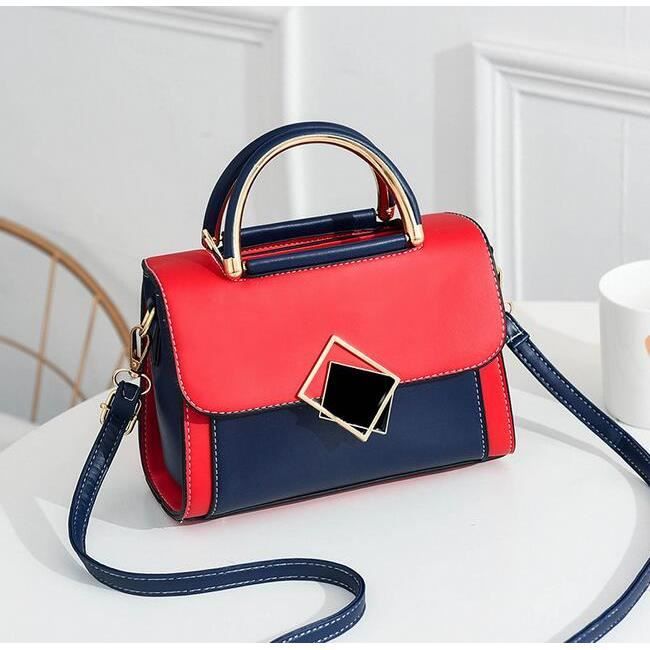 Sac ?� main - JINDING - Petit sac ?� main femme - Cuir PU - Bleu - Lisse Bleu - Cdiscount 