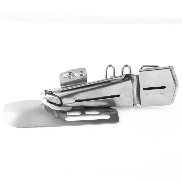 Reliure à Coudre, Dossier de Couture Plat en Acier Ourlet roulé réglable Pied Biais Bande de Reliure Pied-de-biche pour Machine à Coudre Industrielle Domestique Reliure Bande de Fixation(4CM
