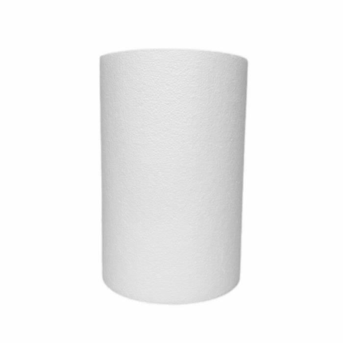 Cylindre en polystyrène blanc Haut. 30cm x Diam. 20cm, Présentoir Styro densité Pro, 28 kg/ m3 - Unique