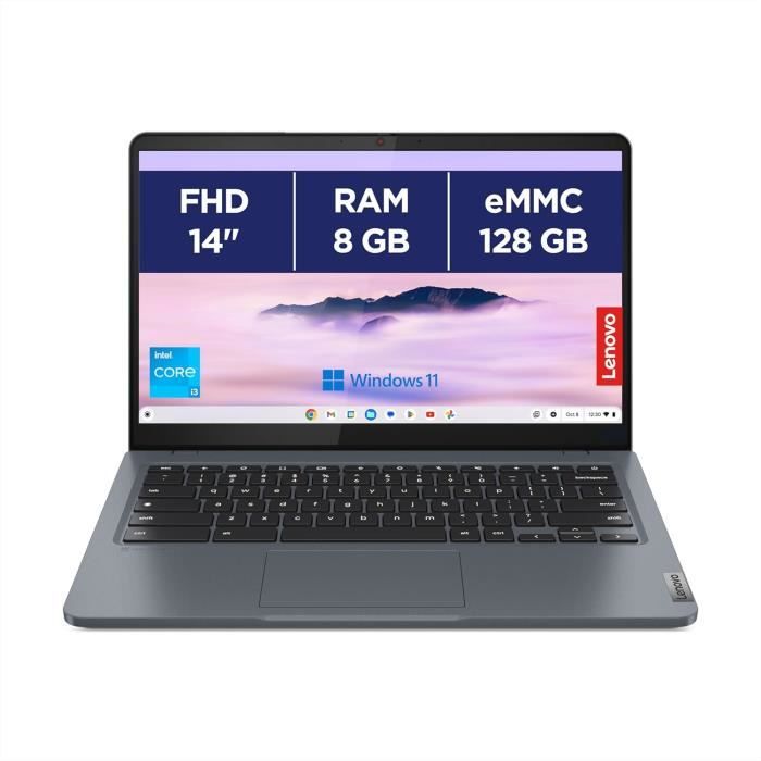 Chromebook Lenovo IdeaPad Slim 3 Intel Core I3 N305 8 Go RAM eMMC - vue 5