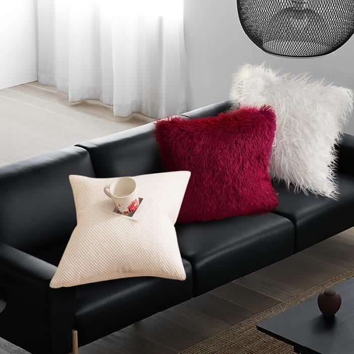 Housse de coussin Carré - MERKMAK - 3pcs Taie d'oreiller Décoratif Doux et confortable pour Canapé Chaise de Salon - 45x45cm