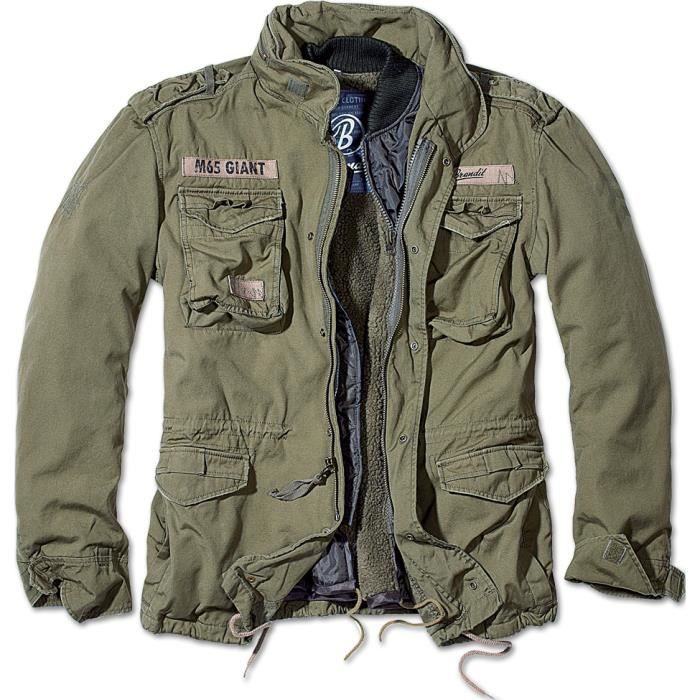 Brandit Britannia Veste Homme Field Chaud Randonnée Vintage Cotton Parka Manteau Noir Brandit Britannia Veste Homme Field Chaud Randonnée Vintage Cotton Parka Manteau Noir