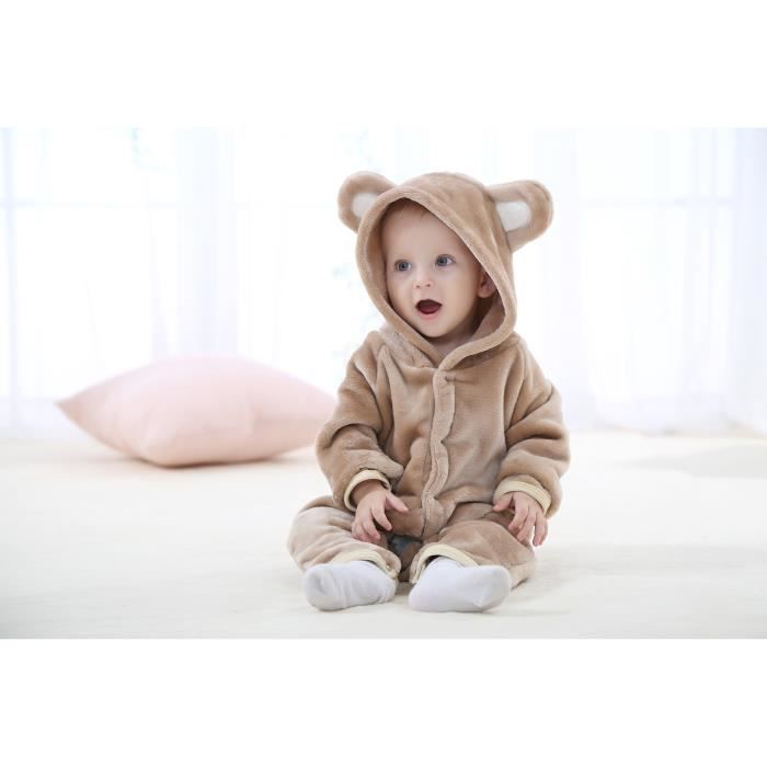 Unisexe Pour Bebe Mignon Pyjamas Little Bear Barboteuse Brun Cdiscount Pret A Porter