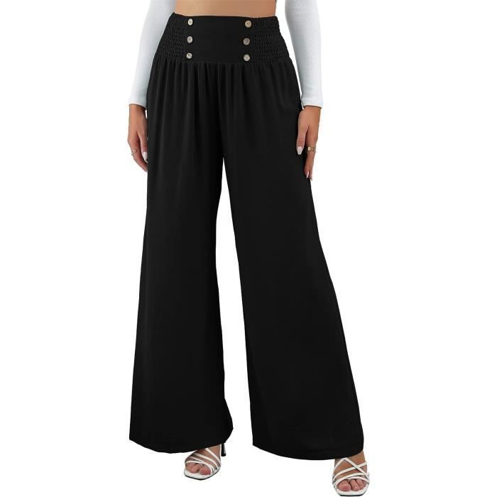 Pantalon fluide noir femme été cheap