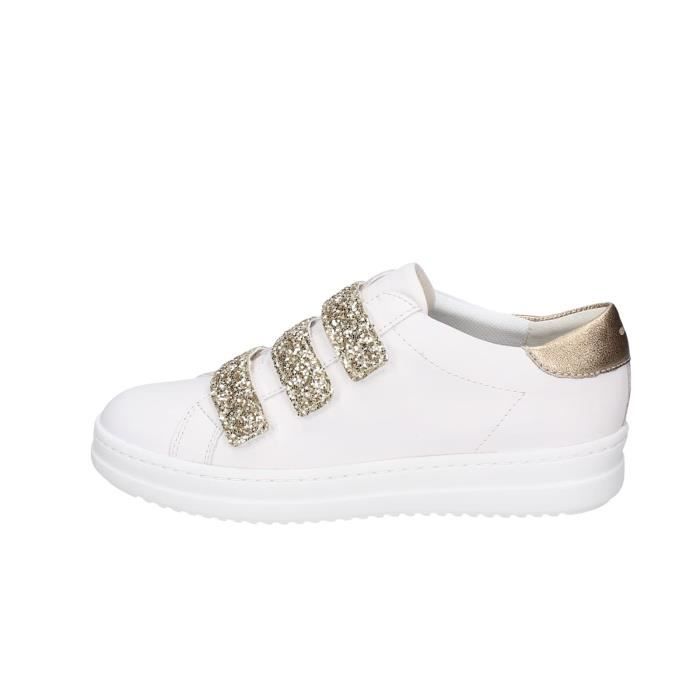 GEOX Baskets Sneakers Femme Blanc Cuir EZ996