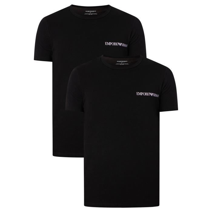 Lot De 2 T-Shirts Lounge Crew - Emporio Armani - Homme - Noir