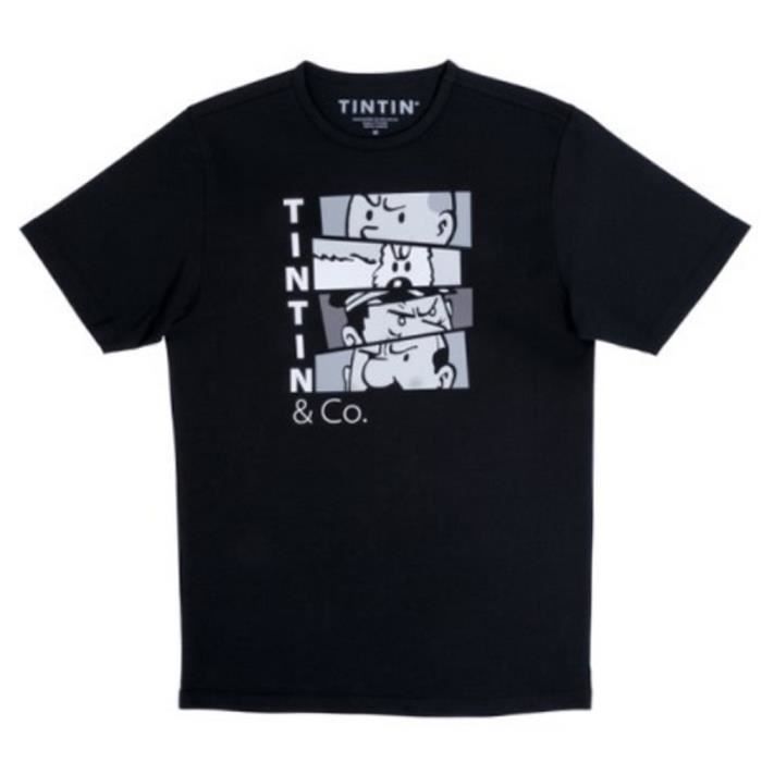 T-shirt Tintin 100% Coton Noir 2024 - Taille M, Neuf Avec étiquettes, Licence Officielle