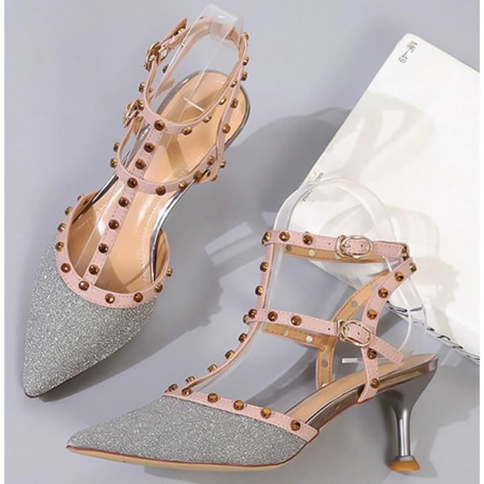 escarpin bride cheville cuir