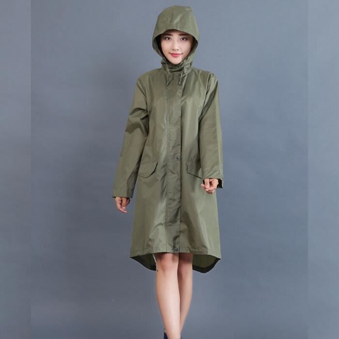 Trench Manteau de pluie Long et l gant pour femme imperm able