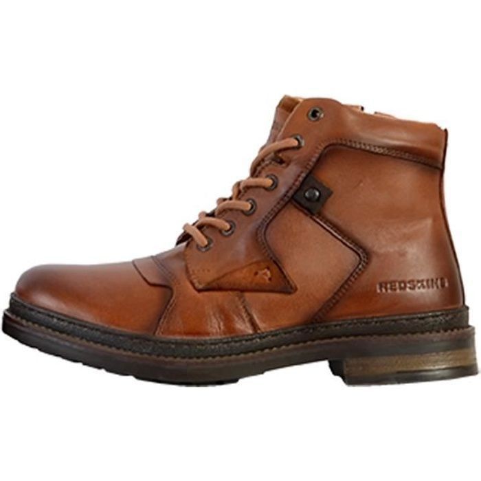 Bottines Homme Redskins Triomphe Cognac - Fermeture à Lacets / Zip - Confort Exceptionnel