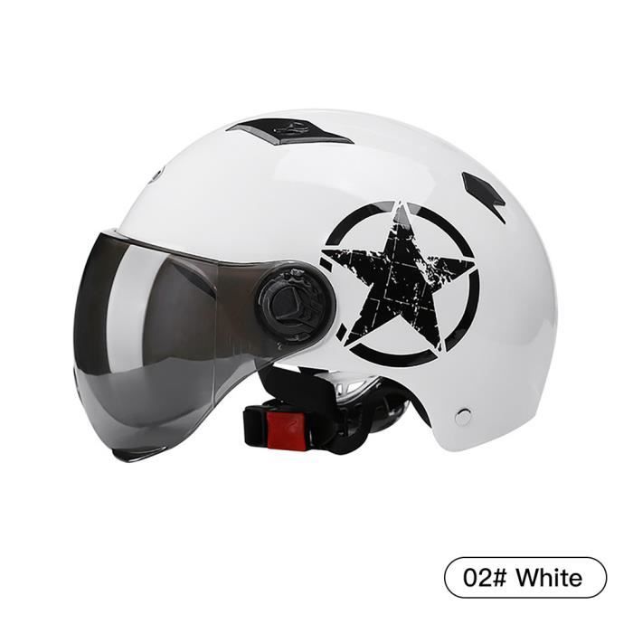Demi-Casque Moto Rétro à Visière - Protection Léger Et Aéré - Certifié - Taille Unique