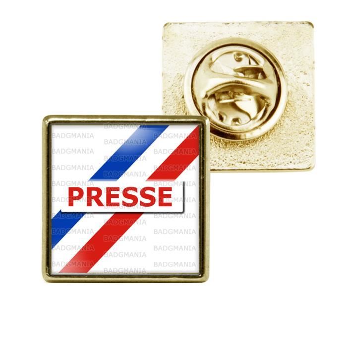 Pin S Carre 18mm Dore Presse Reporter Journaliste Badge Pins Epinglette Achat Vente Badges Pin S Pin S Carre 18mm Dore Presse