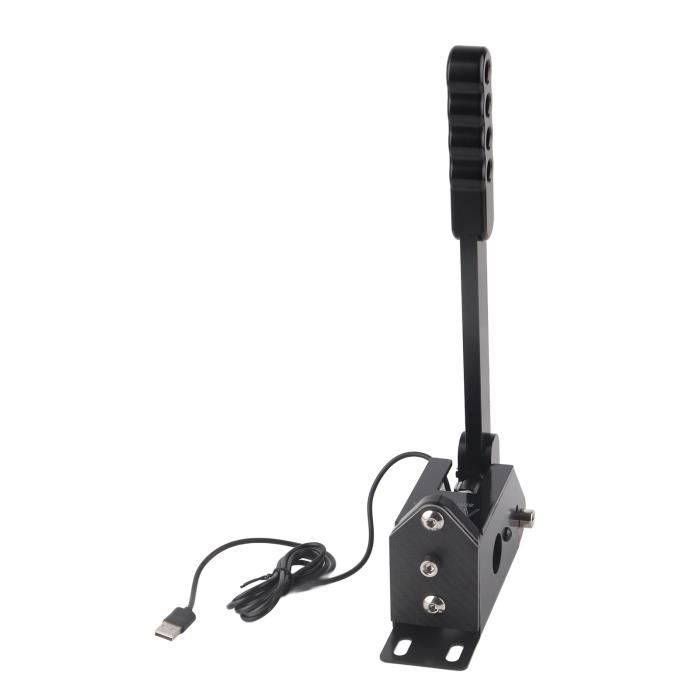 Qiilu Frein à main USB universel Sim Racing Handbrake Usb Game Handbrake Aluminium Alloy Black 64 Bit Universal Usb jeux console