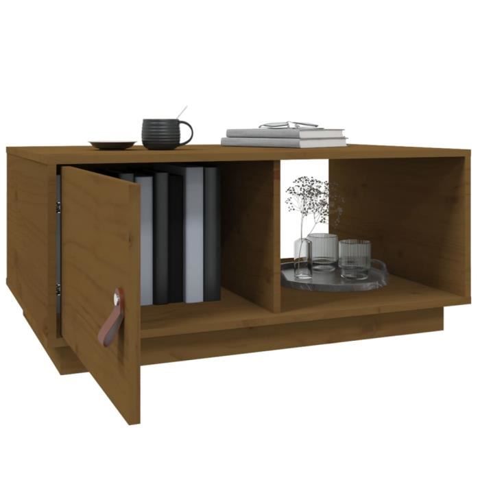 ABB Table basse Marron miel 80x50x35,5 cm Bois massif de pin - Qqmora ...