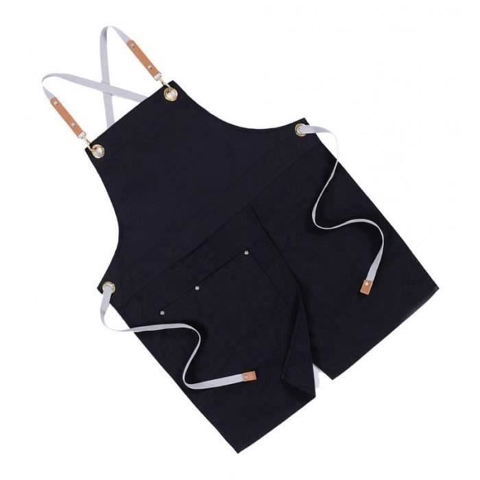 Lot De 15 Tabliers De Cuisine Noirs - 2 Poches - Réglables - Lavables - Unisexes - Pour Cuisine, Pâtisserie, Restaurant - 14