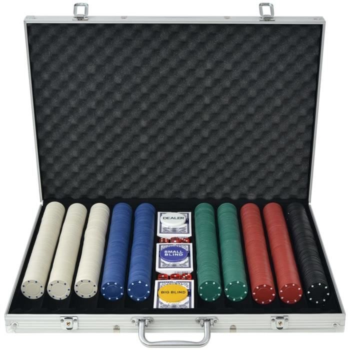 The Living Store - Jeu de poker avec 500 jetons Aluminium - Jetons
