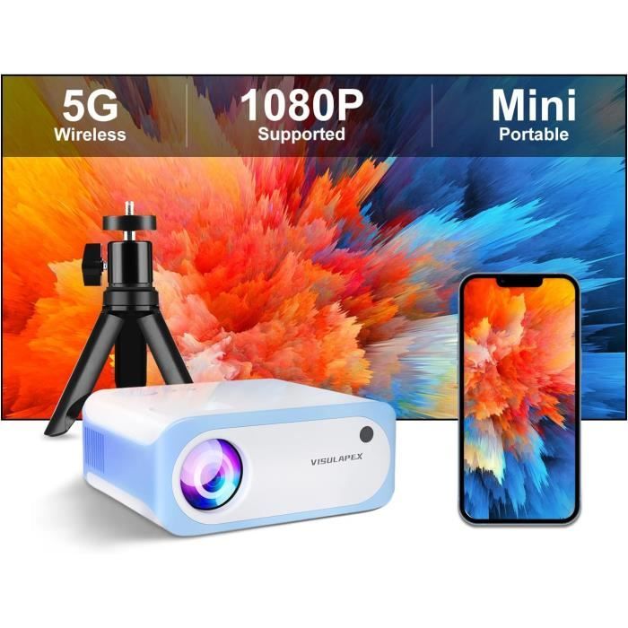 Projecteur, Wifi Mini Projector Full Hd 1080P, 15000 Lux Projecteur ...