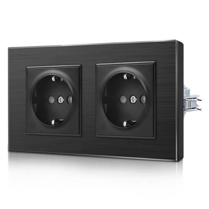 Rallonge Courte Double Prise Schuko - Adaptateur 2 En 1, 250V/16A, Câble 1.5mm², Sécurité Enfant, Pour Bureau/maison