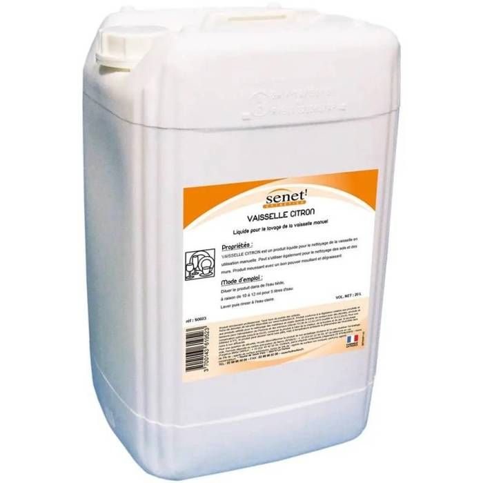 SENET - Liquide vaisselle mains - citron naturel - 20L SENET - Liquide vaisselle mains - citron naturel - 20L
