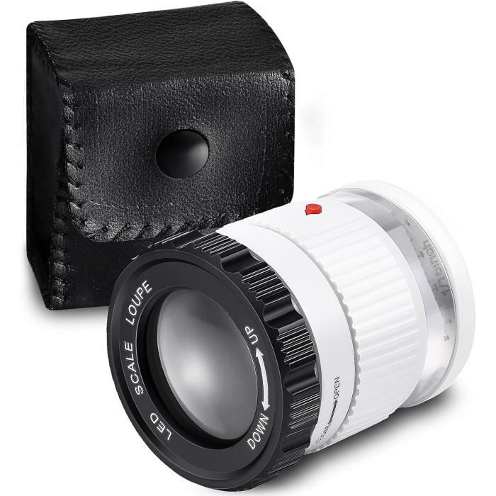30X Loupe LED Loupe éclairée Loupe Illné à UV Loupe à Distance Focale