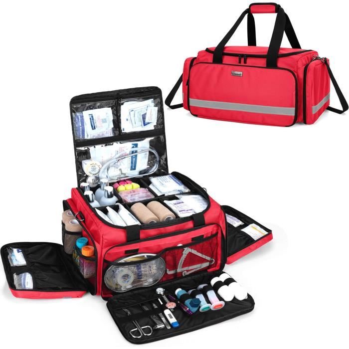 Sac Médical à Roulettes Grande Capacité - Trousse De Secours Vide - Pour Urgentistes, Camping