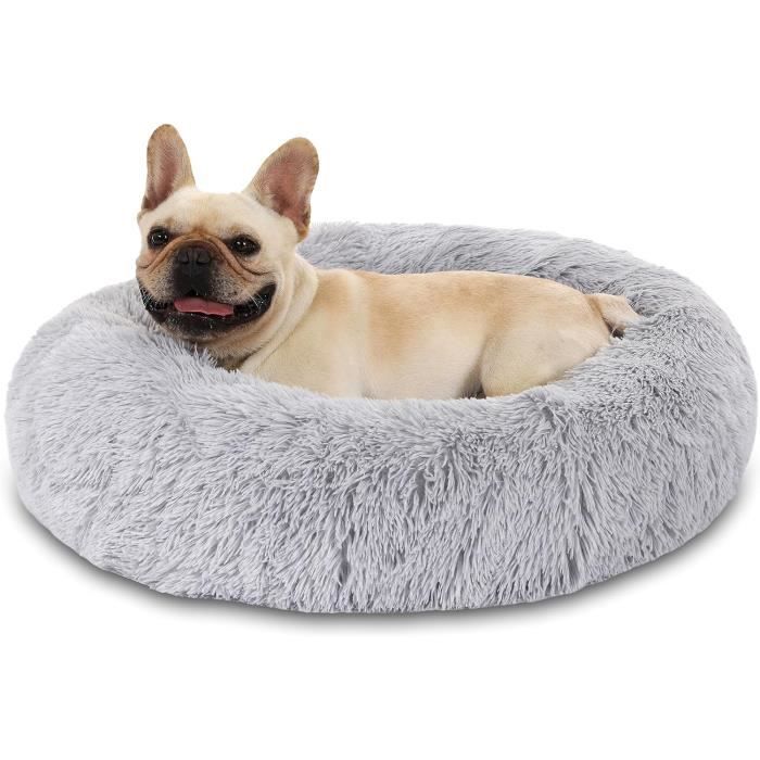 Panier Donut Pour Chien Et Chat - Doudou Anti-stress, Fond Antidérapant - Gris Foncé 80cm