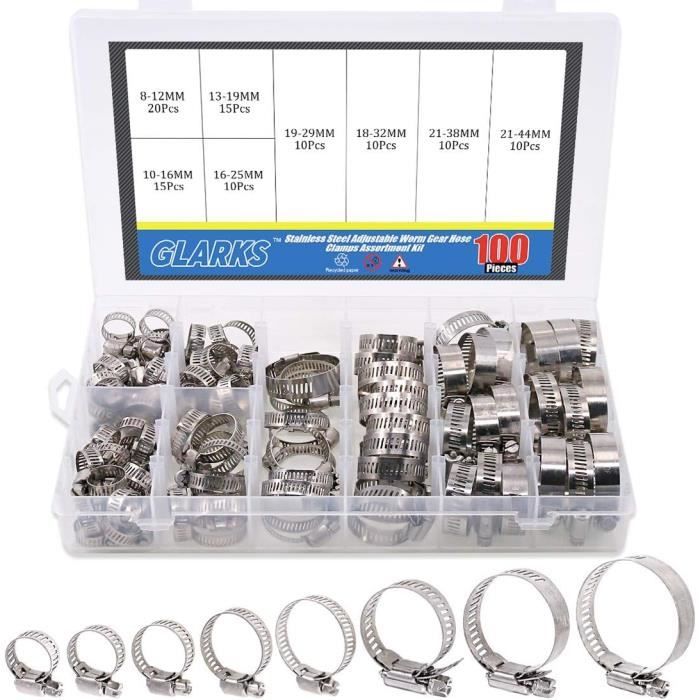 Lot De 290 Colliers De Serrage à Ressort 5-13 Mm – Idéal Pour Tuyaux Carburant, Eau, Air Moto, Bateau, VTT