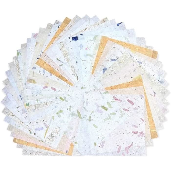 50 Feuilles Papier Origami Pailleté 10x10 Cm - Brillant Irisé, Bleu Foncé - Pour Bricolage, Décoration