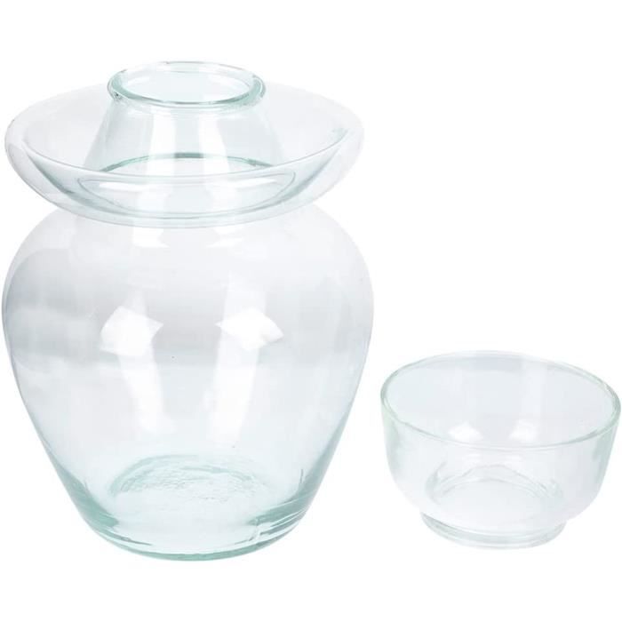 Yardwe Bocal à cornichons en verre Bocal à fermentation en verre