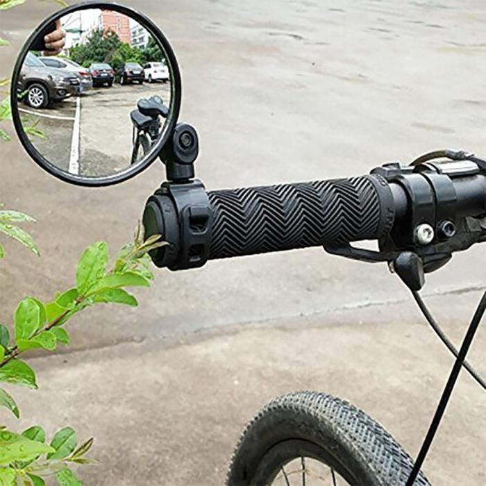 Rétroviseur de Vélo Mirroir de Vue Arrière Rotatif Bicyclettes VTT 2 pièces Noir