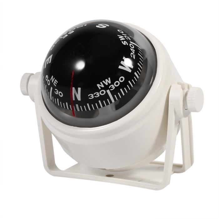 Boussole Marine Ajustable Avec Déclinaison Magnétique - Pour Bateau, Voiture, Camping-Car - Noir