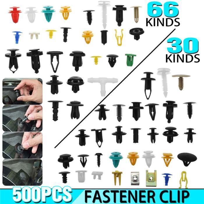 FR STOCK 500Pcs Voiture Mixte Plastique Rivet Fixation Clips Pour  Pare-chocs Pare-boue Porte Agrafe - Cdiscount Bricolage