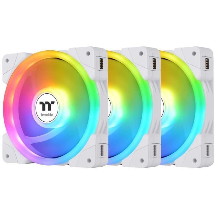 Ventilateur pour boitier PC – THERMALTAKE – SWAFAN EX12 ARGB Sync – Blanc – 3x120mm A-RGB – 5626-5711CFM