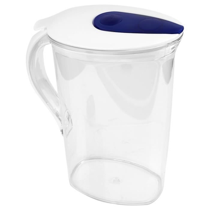 Pichet Plastique 2 Litres Avec Couvercle - Pour Thé Glacé, Jus, Lait - Résistant Chaud/froid
