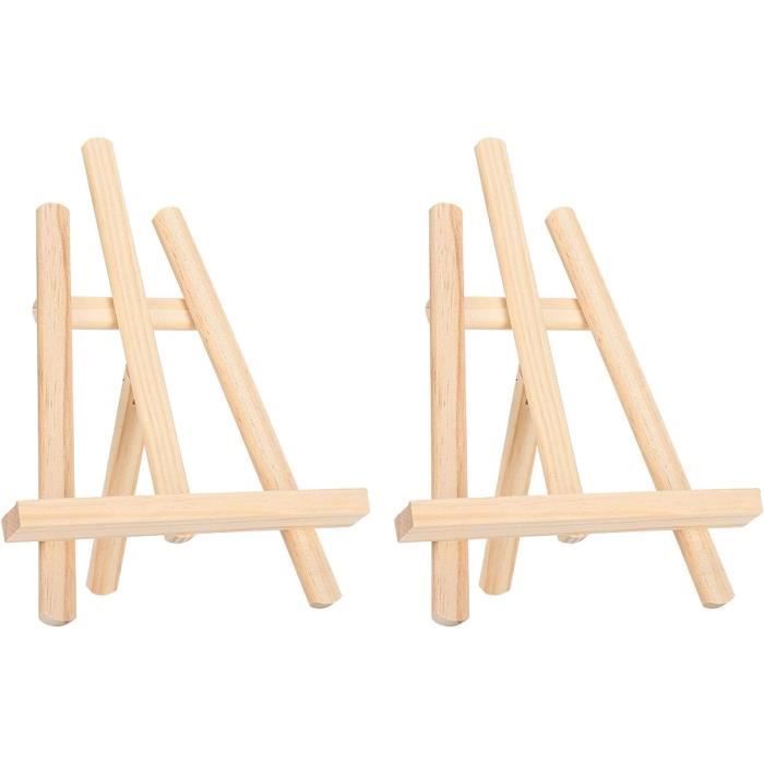 Lot De 4 Mini Chevalets En Bois Pliable 15x20 Cm - Support Tableaux Et Décorations