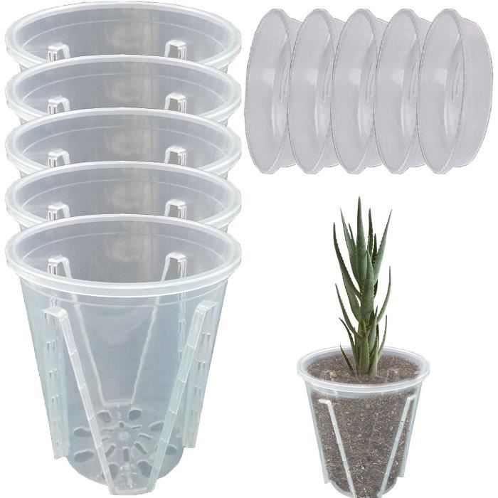 Lot De 6 Pots Orchidea Transparents – Pots Plastique Avec Drainage Pour Orchidées, Succulentes & Plantes Aériennes