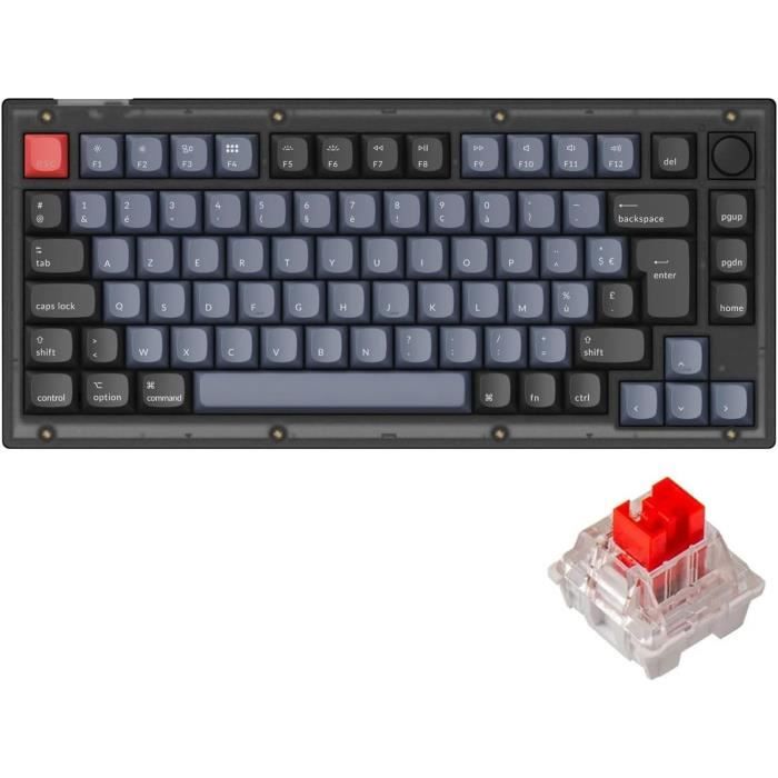 V1 Iso-Fr-Layout Clavier Mécanique Filaire Custom Knob Version, 75% ...