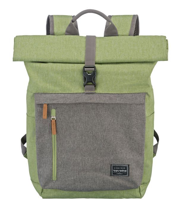 travelite Sac à dos vert gris pour femme et homme Basic Rollup Backpack Green / Grey 266621 travelite Sac à dos vert gris pour femme et homme Basic Rollup Backpack Green / Grey 266621